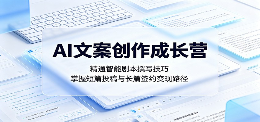 AI文案创作成长营：精通智能剧本撰写技巧，掌握短篇投稿与长篇签约变现路径网络赚钱,项目资源网,副业资源网,兼职项目,网赚课程-副业赚钱-互联网创业-独家轻创IP大圣网创