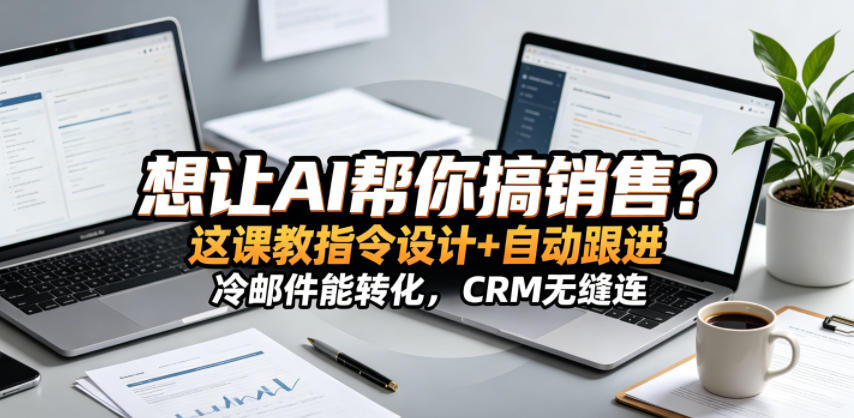 想让AI帮你搞销售?这课教指令设计+自动跟进,冷邮件能转化,CRM无缝连!【原创双语字幕】网络赚钱,项目资源网,副业资源网,兼职项目,网赚课程-副业赚钱-互联网创业-独家轻创IP大圣网创
