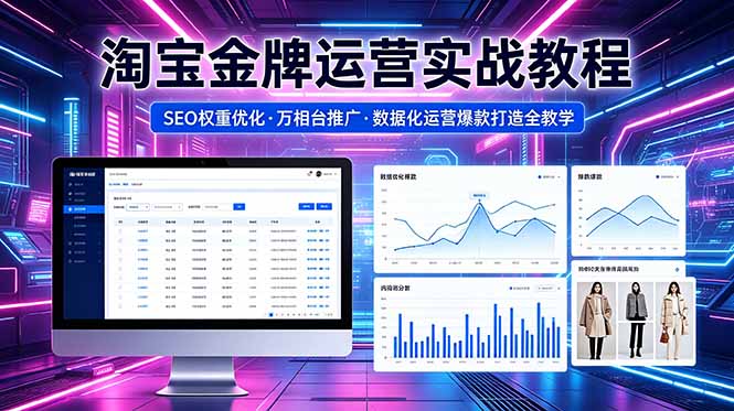 2026 淘宝金牌运营实战教程，SEO权重优化万相台推广，数据化运营爆款打造全教学网络赚钱,项目资源网,副业资源网,兼职项目,网赚课程-副业赚钱-互联网创业-独家轻创IP大圣网创