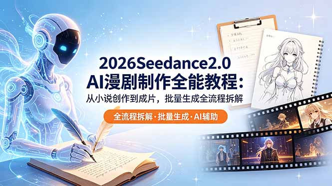 2026Seedance2.0 AI制作全能教程:从小说创作到成片,批量生成全流程拆解网络赚钱,项目资源网,副业资源网,兼职项目,网赚课程-副业赚钱-互联网创业-独家轻创IP大圣网创