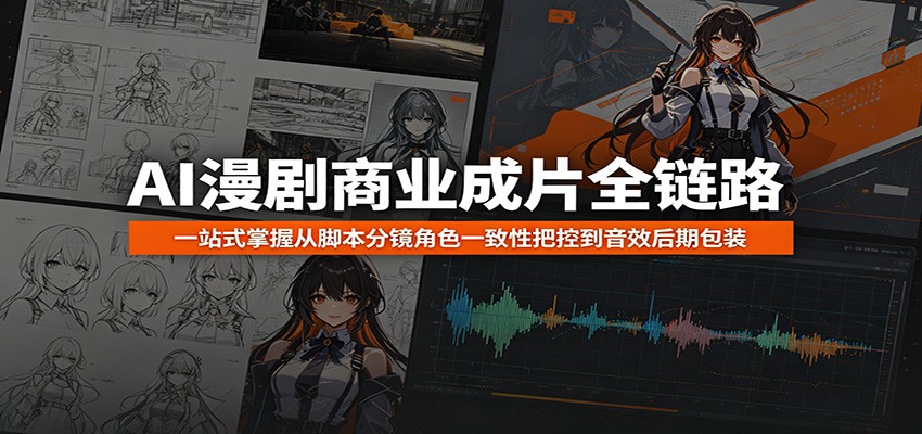 AI漫剧商业成片全链路：一站式掌握从脚本分镜角色一致性把控到音效后期包装网络赚钱,项目资源网,副业资源网,兼职项目,网赚课程-副业赚钱-互联网创业-独家轻创IP大圣网创