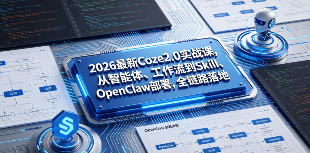 2026最新Coze2.0实战课，从智能体、工作流到Skill、OpenClaw部署，全链路落地网络赚钱,项目资源网,副业资源网,兼职项目,网赚课程-副业赚钱-互联网创业-独家轻创IP大圣网创