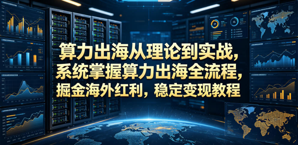 算力出海从理论到实战，系统掌握算力出海全流程，掘金海外红利，稳定变现教程网络赚钱,项目资源网,副业资源网,兼职项目,网赚课程-副业赚钱-互联网创业-独家轻创IP大圣网创