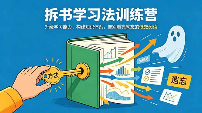 拆书学习法训练营,升级学习能力,构建知识体系,,告别看完就忘的低效阅读网络赚钱,项目资源网,副业资源网,兼职项目,网赚课程-副业赚钱-互联网创业-独家轻创IP大圣网创