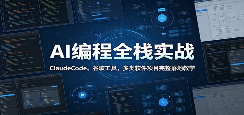 AI编程全栈实战:ClaudeCode、谷歌工具,多类软件项目完整落地教学网络赚钱,项目资源网,副业资源网,兼职项目,网赚课程-副业赚钱-互联网创业-独家轻创IP大圣网创