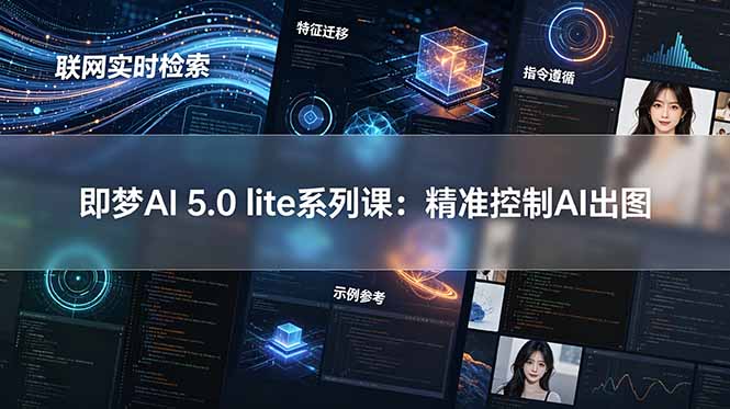 即梦AI 5.0 lite实战课:联网实时检索+特征迁移+指令遵循+示例参考,精准控制AI出图网络赚钱,项目资源网,副业资源网,兼职项目,网赚课程-副业赚钱-互联网创业-独家轻创IP大圣网创