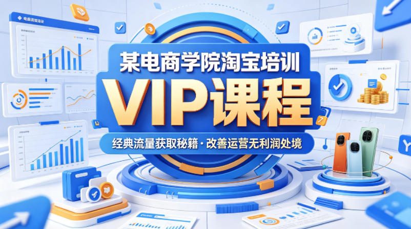 某电商学院淘宝培训VIP课程，各种经典有用的流量获取秘籍，改善运营产品没利润的处境(2026年6月)网络赚钱,项目资源网,副业资源网,兼职项目,网赚课程-副业赚钱-互联网创业-独家轻创IP大圣网创