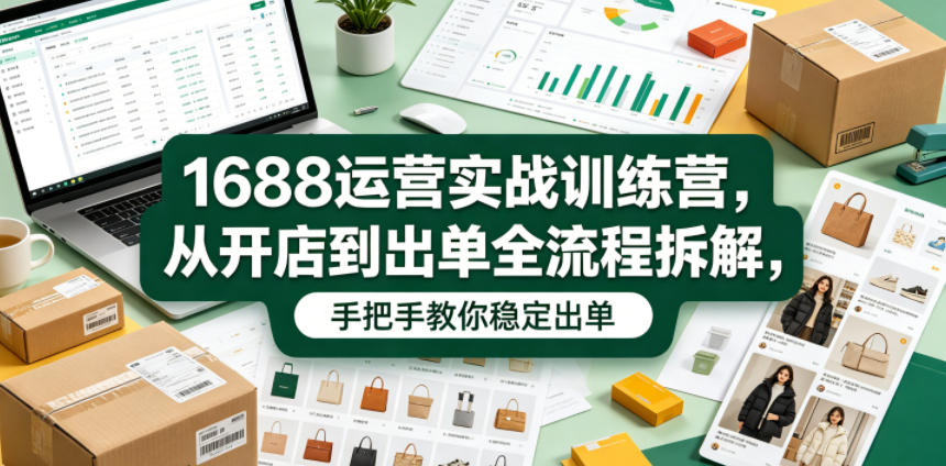 1688运营实战训练营,从开店到出单全流程拆解,手把手教你稳定出单(更新0620)网络赚钱,项目资源网,副业资源网,兼职项目,网赚课程-副业赚钱-互联网创业-独家轻创IP大圣网创