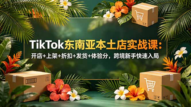 TikTok东南亚本土店实战课:开店+上架+折扣+发货+体验分,跨境新手快速入局网络赚钱,项目资源网,副业资源网,兼职项目,网赚课程-副业赚钱-互联网创业-独家轻创IP大圣网创