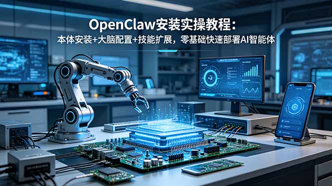 OpenClaw安装实操教程:本体安装+大脑配置+技能扩展,零基础快速部署AI智能体网络赚钱,项目资源网,副业资源网,兼职项目,网赚课程-副业赚钱-互联网创业-独家轻创IP大圣网创
