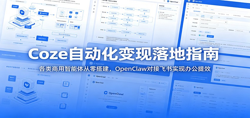 Coze自动化变现落地指南：各类商用智能体从零搭建，OpenClaw对接飞书实现办公提效网络赚钱,项目资源网,副业资源网,兼职项目,网赚课程-副业赚钱-互联网创业-独家轻创IP大圣网创