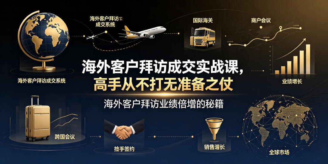 海外客户拜访成交实战课,高手从不打无准备之仗,海外客户拜访业绩倍增的秘籍网络赚钱,项目资源网,副业资源网,兼职项目,网赚课程-副业赚钱-互联网创业-独家轻创IP大圣网创