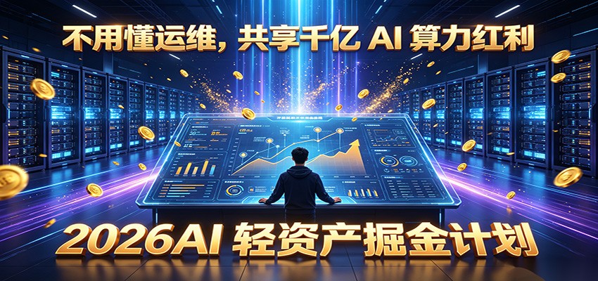 不用懂运维,共享千亿 AI 算力红利,2026AI 轻资产掘金计划网络赚钱,项目资源网,副业资源网,兼职项目,网赚课程-副业赚钱-互联网创业-独家轻创IP大圣网创