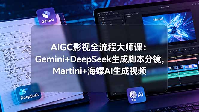 AIGC影视全流程大师课:Gemini+DeepSeek生成脚本分镜,Martini+海螺AI生成视频网络赚钱,项目资源网,副业资源网,兼职项目,网赚课程-副业赚钱-互联网创业-独家轻创IP大圣网创