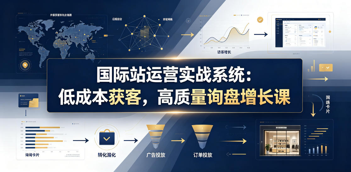 国际站运营实战系统:低成本获客,高质量询盘增长课(更新26年)网络赚钱,项目资源网,副业资源网,兼职项目,网赚课程-副业赚钱-互联网创业-独家轻创IP大圣网创