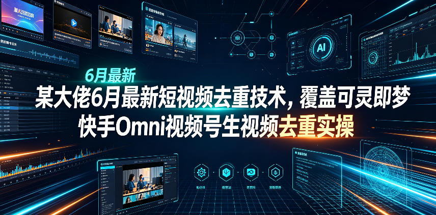 某大佬6月最新短视频去重技术,覆盖可灵即梦快手Omni视频号生视频去重实操网络赚钱,项目资源网,副业资源网,兼职项目,网赚课程-副业赚钱-互联网创业-独家轻创IP大圣网创