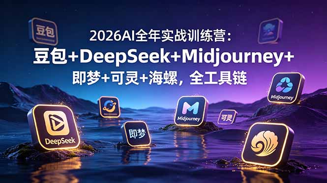 2026AI全年实战训练营：豆包+DeepSeek+Midjourney+即梦+可灵+海螺，全工具链网络赚钱,项目资源网,副业资源网,兼职项目,网赚课程-副业赚钱-互联网创业-独家轻创IP大圣网创