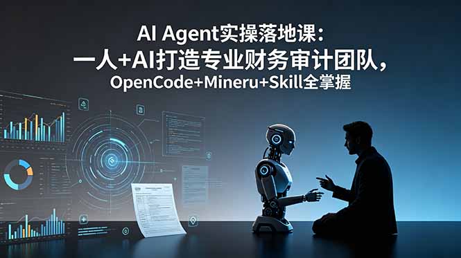 AI Agent实操落地课：一人+AI打造专业财务审计团队，OpenCode+Mineru+Skill全掌握网络赚钱,项目资源网,副业资源网,兼职项目,网赚课程-副业赚钱-互联网创业-独家轻创IP大圣网创