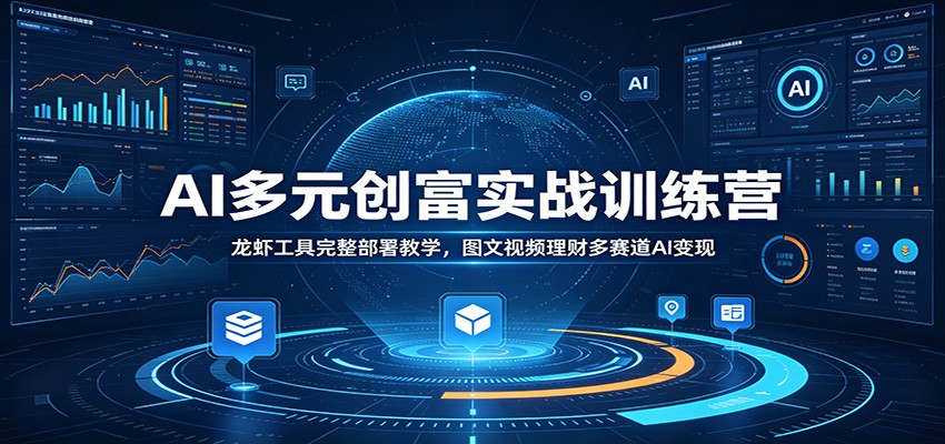 AI多元创富实战训练营：龙虾工具完整部署教学，图文视频理财多赛道AI变现网络赚钱,项目资源网,副业资源网,兼职项目,网赚课程-副业赚钱-互联网创业-独家轻创IP大圣网创