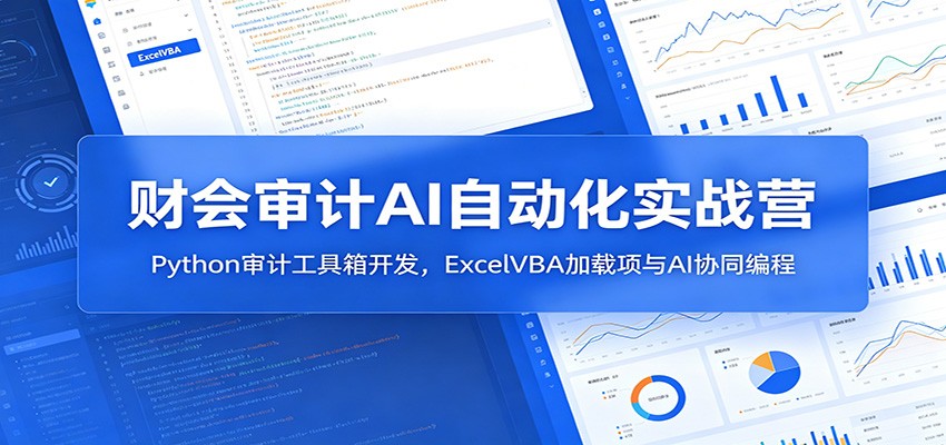 财会审计AI自动化实战营：Python审计工具箱开发，ExcelVBA加载项与AI协同编程网络赚钱,项目资源网,副业资源网,兼职项目,网赚课程-副业赚钱-互联网创业-独家轻创IP大圣网创