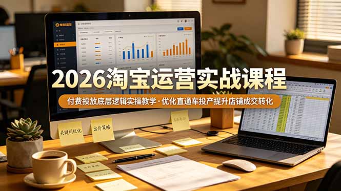 2026 淘宝运营实战课程，付费投放底层逻辑实操教学，优化直通车投产提升店铺成交转化网络赚钱,项目资源网,副业资源网,兼职项目,网赚课程-副业赚钱-互联网创业-独家轻创IP大圣网创