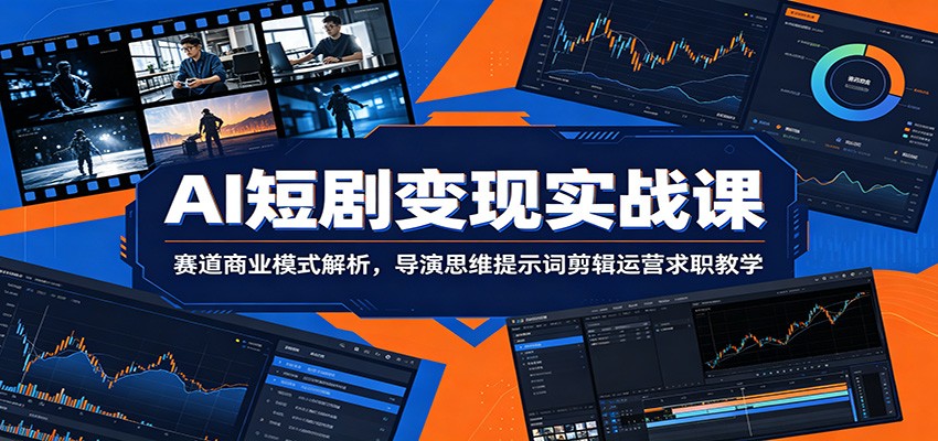 AI短剧变现实战课：赛道商业模式解析，导演思维提示词剪辑运营求职教学网络赚钱,项目资源网,副业资源网,兼职项目,网赚课程-副业赚钱-互联网创业-独家轻创IP大圣网创