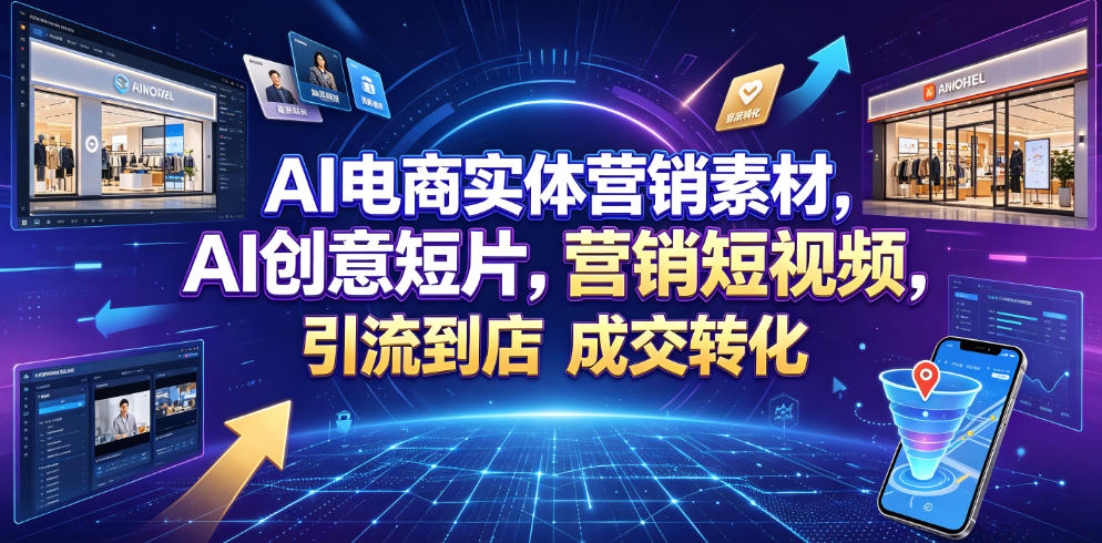 AI电商实体营销素材，AI创意短片，高效打造营销短视频，轻松引流到店，稳定提升门店客流与成交转化网络赚钱,项目资源网,副业资源网,兼职项目,网赚课程-副业赚钱-互联网创业-独家轻创IP大圣网创