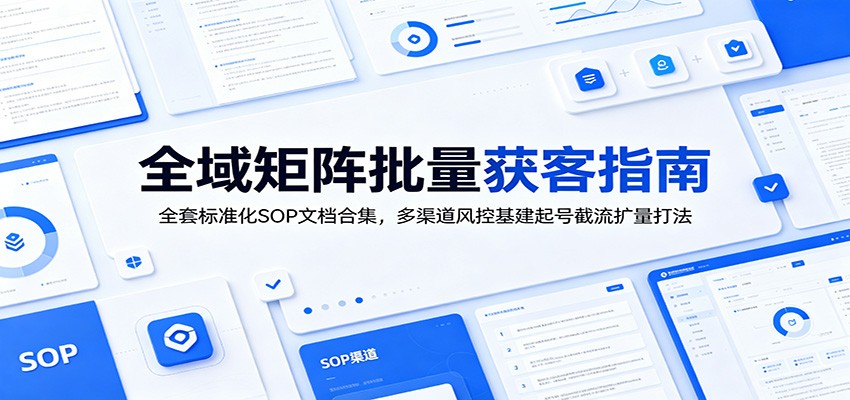 全域矩阵批量获客指南：全套标准化SOP文档合集，多渠道风控基建起号截流扩量打法网络赚钱,项目资源网,副业资源网,兼职项目,网赚课程-副业赚钱-互联网创业-独家轻创IP大圣网创