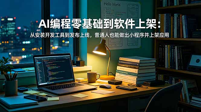 AI编程零基础到软件上架：从安装开发工具到发布上线，普通人也能做出小程序并上架应用商店网络赚钱,项目资源网,副业资源网,兼职项目,网赚课程-副业赚钱-互联网创业-独家轻创IP大圣网创