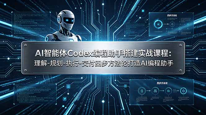 AI智能体Codex编程助手搭建实战课程：理解-规划-执行-交付四步方法论打造AI编程助手网络赚钱,项目资源网,副业资源网,兼职项目,网赚课程-副业赚钱-互联网创业-独家轻创IP大圣网创