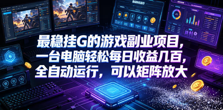 最稳挂G的游戏副业项目，一台电脑轻松每日收益几百，全自动运行，可以矩阵放大【揭秘】网络赚钱,项目资源网,副业资源网,兼职项目,网赚课程-副业赚钱-互联网创业-独家轻创IP大圣网创