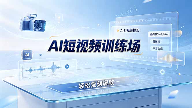 老陈AI短视频训练场：AI短视频框架+换背景SwitchXAI+首尾帧+声音生成，轻松复刻爆款网络赚钱,项目资源网,副业资源网,兼职项目,网赚课程-副业赚钱-互联网创业-独家轻创IP大圣网创
