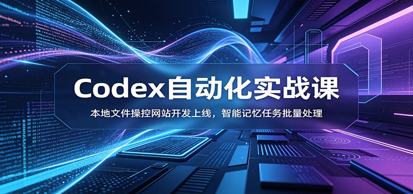 Codex自动化实战课：本地文件操控网站开发上线，智能记忆任务批量处理网络赚钱,项目资源网,副业资源网,兼职项目,网赚课程-副业赚钱-互联网创业-独家轻创IP大圣网创