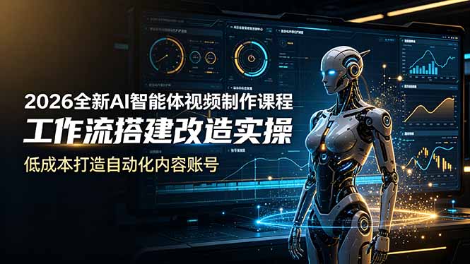 2026全新AI Codex智能体视频制作课程，工作流搭建改造实操，低成本打造自动化内容账号网络赚钱,项目资源网,副业资源网,兼职项目,网赚课程-副业赚钱-互联网创业-独家轻创IP大圣网创