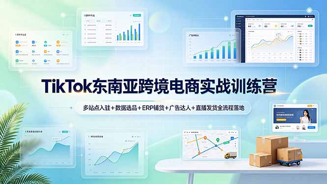 TikTok东南亚跨境电商实战训练营:多站点入驻+数据选品+ERP铺货+广告达人+直播发货全流程落地网络赚钱,项目资源网,副业资源网,兼职项目,网赚课程-副业赚钱-互联网创业-独家轻创IP大圣网创