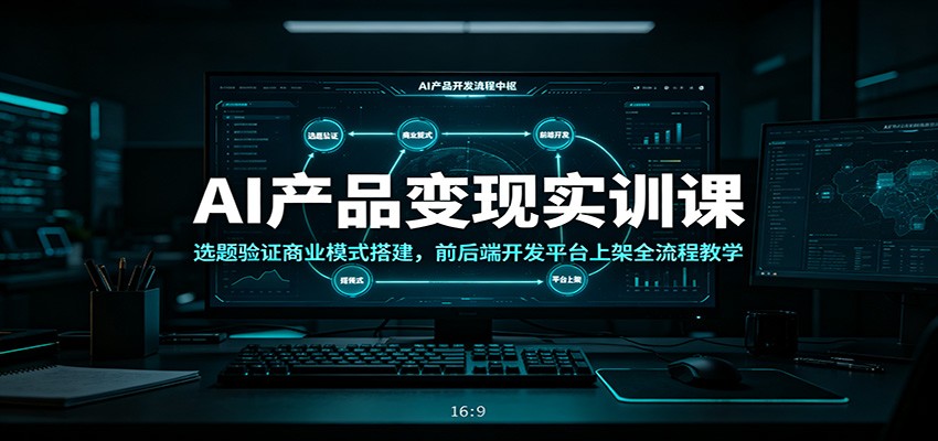 AI产品变现实训课:选题验证商业模式搭建,前后端开发平台上架全流程教学网络赚钱,项目资源网,副业资源网,兼职项目,网赚课程-副业赚钱-互联网创业-独家轻创IP大圣网创