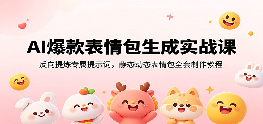 AI爆款表情包生成实战课：反向提炼专属提示词，静态动态表情包全套制作教程网络赚钱,项目资源网,副业资源网,兼职项目,网赚课程-副业赚钱-互联网创业-独家轻创IP大圣网创