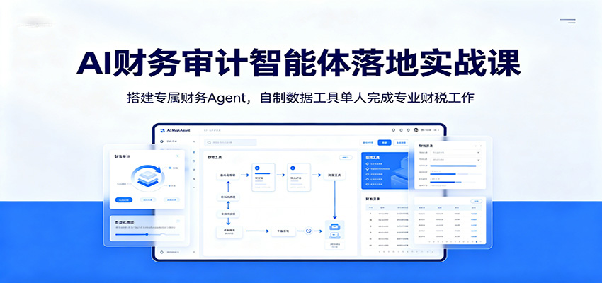 AI财务审计智能体落地实战课:搭建专属财务Agent,自制数据工具单人完成专业财税工作网络赚钱,项目资源网,副业资源网,兼职项目,网赚课程-副业赚钱-互联网创业-独家轻创IP大圣网创