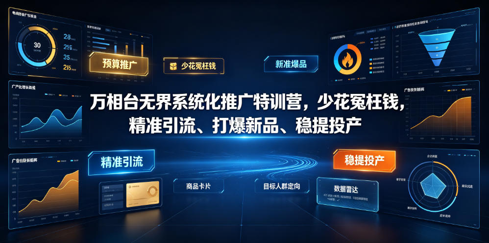 万相台无界系统化推广特训营VI0.0,少花冤枉钱,精准引流、打爆新品、稳提投产(全程录音+字幕)网络赚钱,项目资源网,副业资源网,兼职项目,网赚课程-副业赚钱-互联网创业-独家轻创IP大圣网创