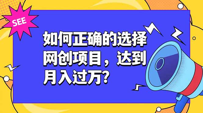 如何正确的选择网创项目,达到月入过万?,本课程教你正确选择项目。网络赚钱,项目资源网,副业资源网,兼职项目,网赚课程-副业赚钱-互联网创业-独家轻创IP大圣网创
