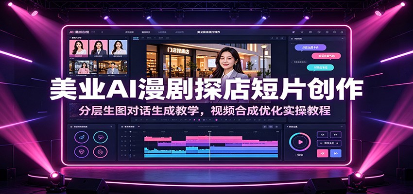 美业AI漫剧探店短片创作：分层生图对话生成教学，视频合成优化实操教程网络赚钱,项目资源网,副业资源网,兼职项目,网赚课程-副业赚钱-互联网创业-独家轻创IP大圣网创