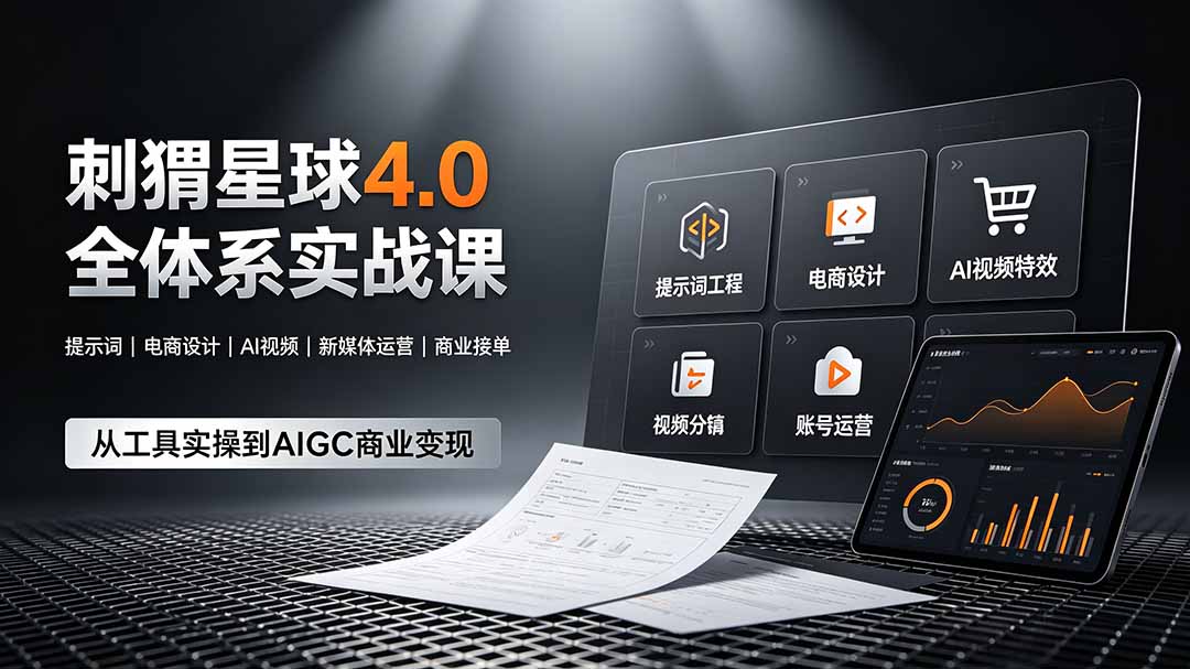 刺猬星球4.0全体系实战课,覆盖提示词工程、电商设计、AI视频特效与新媒体运营,一站式掌握AIGC商业核心技能网络赚钱,项目资源网,副业资源网,兼职项目,网赚课程-副业赚钱-互联网创业-独家轻创IP大圣网创