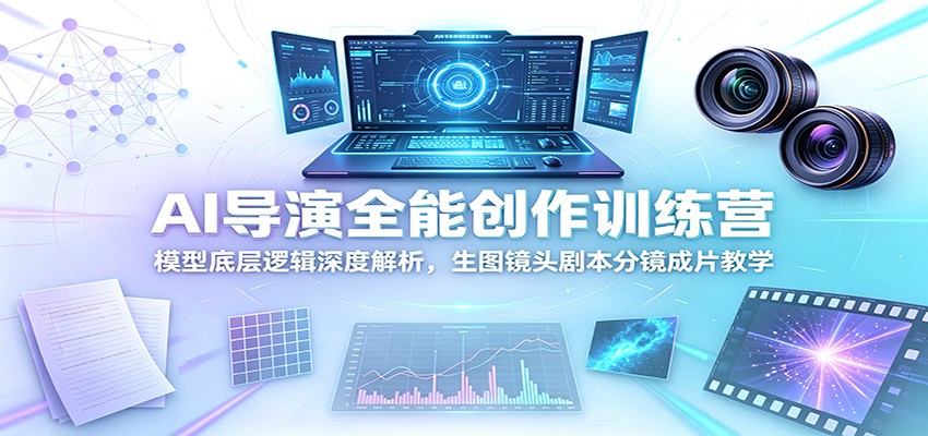 AI导演全能创作训练营:模型底层逻辑深度解析,生图镜头剧本分镜成片教学网络赚钱,项目资源网,副业资源网,兼职项目,网赚课程-副业赚钱-互联网创业-独家轻创IP大圣网创