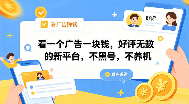 看一个广告一块钱，好评无数的新平台，不黑号，不养机【揭秘】网络赚钱,项目资源网,副业资源网,兼职项目,网赚课程-副业赚钱-互联网创业-独家轻创IP大圣网创