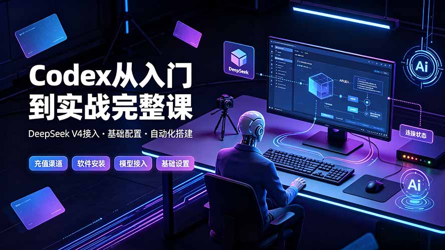 Codex从入门到实战完整课｜充值·安装·接入DeepSeek，记忆·插件·Skill·CLI·MCP全拆解网络赚钱,项目资源网,副业资源网,兼职项目,网赚课程-副业赚钱-互联网创业-独家轻创IP大圣网创