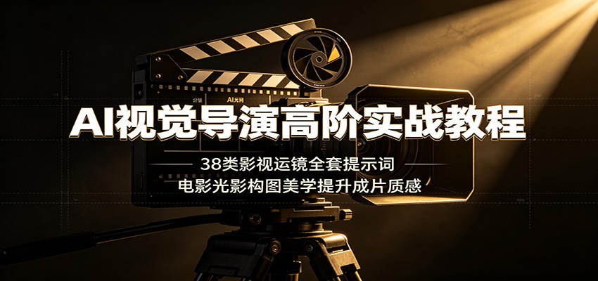 AI视觉导演高阶实战教程：38类影视运镜全套提示词，电影光影构图美学提升成片质感网络赚钱,项目资源网,副业资源网,兼职项目,网赚课程-副业赚钱-互联网创业-独家轻创IP大圣网创