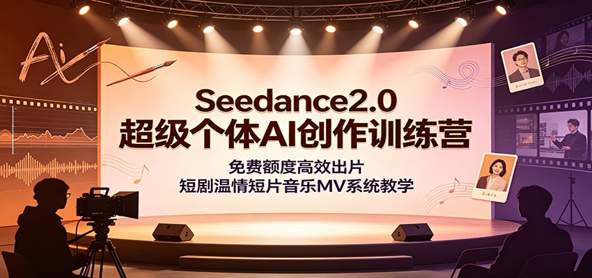 Seedance2.0超级个体AI创作训练营：免费额度高效出片，短剧温情短片音乐MV系统教学网络赚钱,项目资源网,副业资源网,兼职项目,网赚课程-副业赚钱-互联网创业-独家轻创IP大圣网创