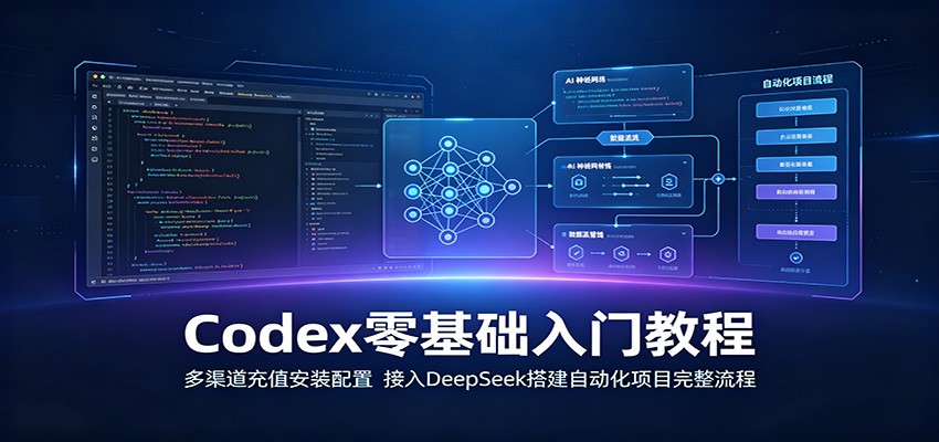 Codex零基础入门教程：多渠道充值安装配置，接入DeepSeek搭建自动化项目完整流程网络赚钱,项目资源网,副业资源网,兼职项目,网赚课程-副业赚钱-互联网创业-独家轻创IP大圣网创