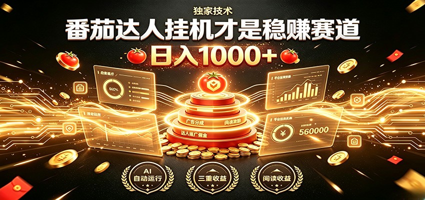 别再瞎找副业！番茄达人挂机才是稳赚赛道 日入1000+网络赚钱,项目资源网,副业资源网,兼职项目,网赚课程-副业赚钱-互联网创业-独家轻创IP大圣网创