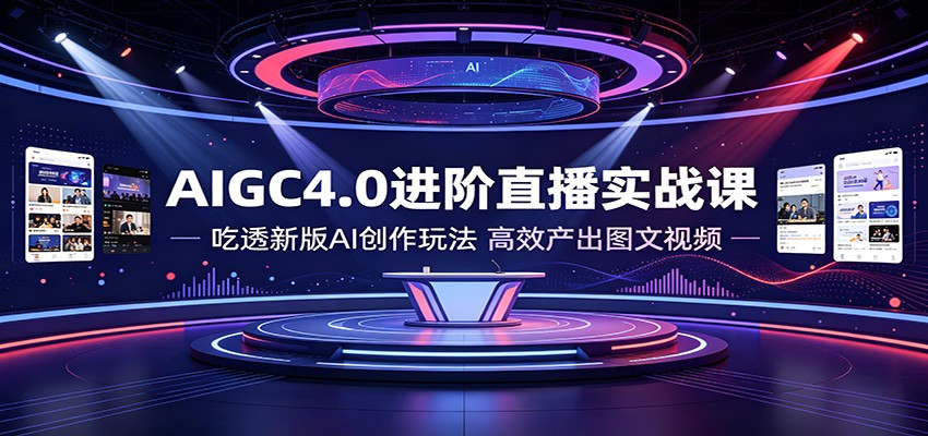 AIGC4.0进阶直播实战课:吃透新版AI创作玩法,高效产出图文视频网络赚钱,项目资源网,副业资源网,兼职项目,网赚课程-副业赚钱-互联网创业-独家轻创IP大圣网创